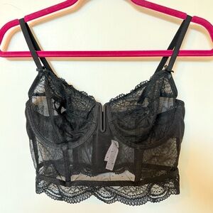 Auden Black Corset Longline Bra - Size Medium